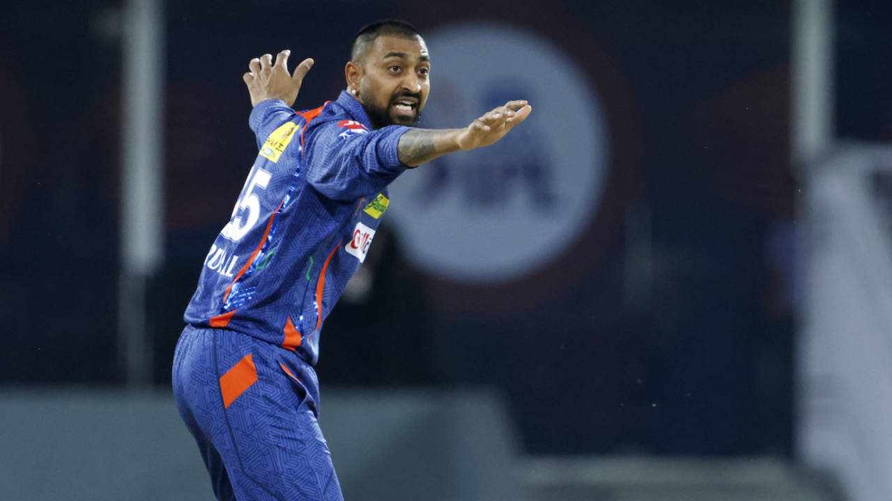 Krunal Pandya picked up two in two in the eighth over, Lucknow Super Giants vs Sunrisers Hyderabad, IPL 2023, Lucknow, April 7, 2023