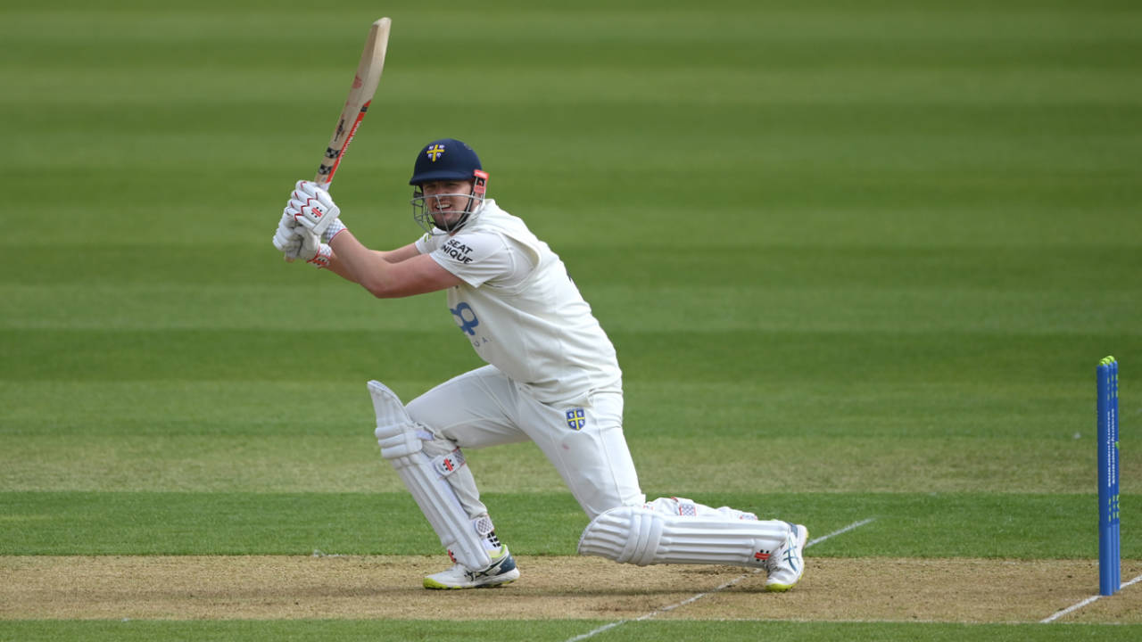 Alex Lees attacks through the off side, Durham vs Worcestershire, Chester-le-Street, County Championship, April 13, 2023