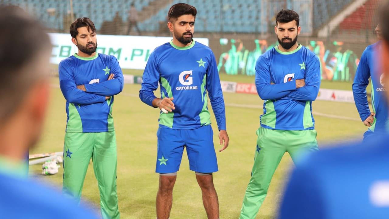 Babar Azam, back as captain, speaks to his troops ahead of the game, Pakistan vs New Zealand, 1st T20I, Lahore, April 14, 2023