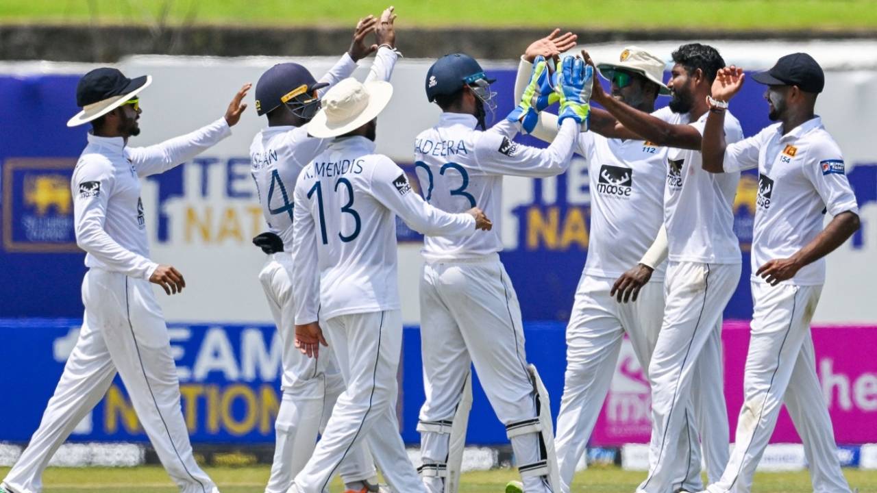 Prabhath Jayasuriya continued to add more wickets to his tally after cleaning up seven in the first innings, Sri Lanka vs Ireland, 1st Test, Galle, 3rd day, April 18, 2023