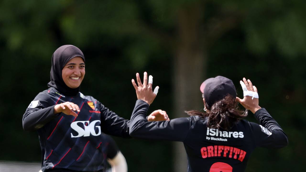 Abtaha Maqsood in action for Sunrisers in the Rachael Heyhoe Flint Trophy