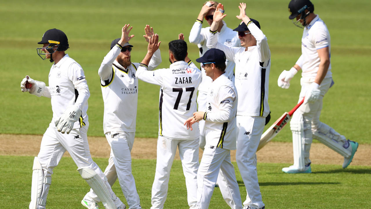 Zafar Gohar struck after a delayed start, Gloucestershire vs Sussex, County Championship, Division Two, Bristol, April 28, 2023
