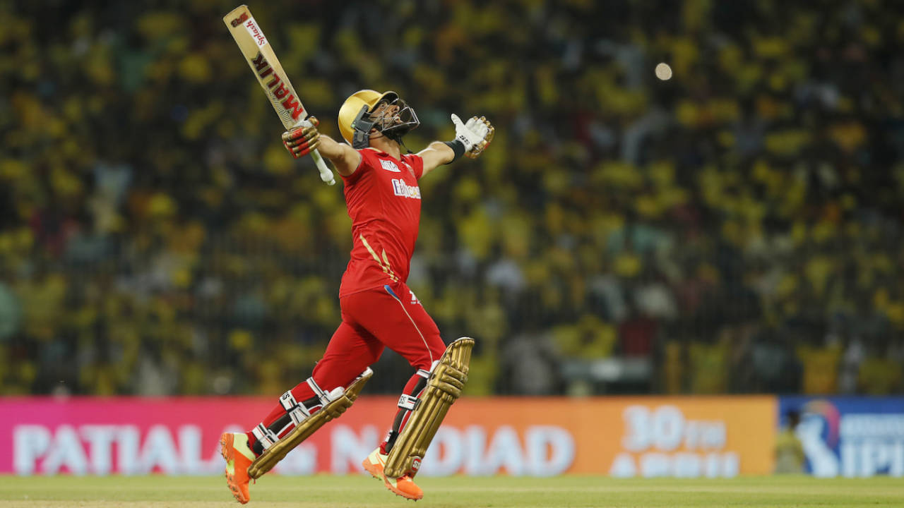 Sikandar Raza can finally celebrate, after taking Kings to a tense win, Chennai Super Kings vs Punjab Kings, IPL 2023, Chennai, April 30, 2023