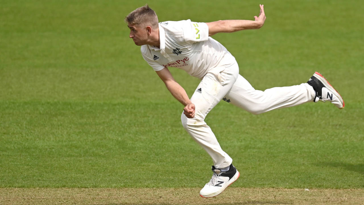 Olly Stone was on his Notts home debut, Nottinghamshsire vs Lancashire, Trent Bridge, County Championship, May 4, 2023