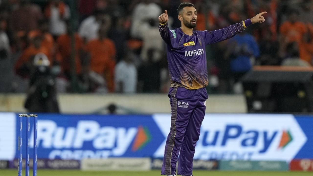 Varun Chakravarthy picked up the crucial wicket of Abdul Samad in the final over, Sunrisers Hyderabad vs Kolkata Knight Riders, IPL 2023, Hyderabad, May 4, 2023