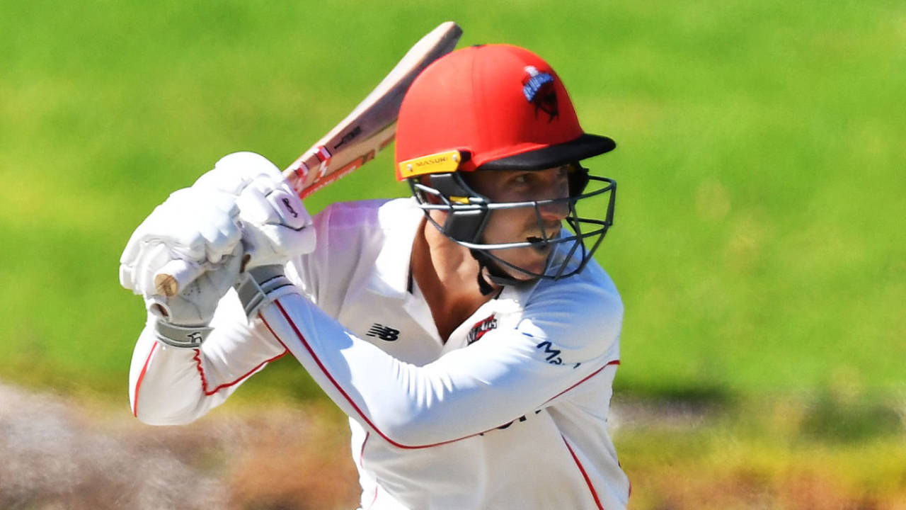 Kelvin Smith drives, South Australia vs New South Wales, Sheffield Shield, Karen Rolton Oval, March 17, 2023