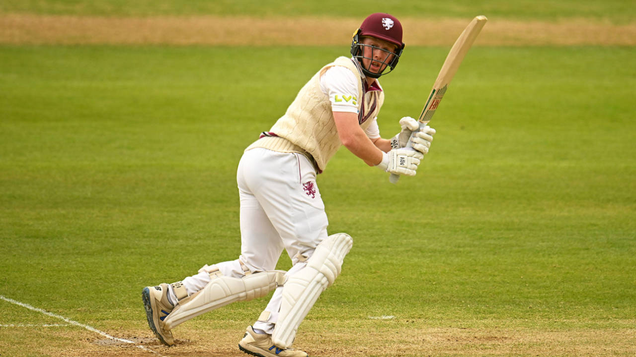 James Rew en route to fifty, Somerset vs Northants, Taunton, County Championship, 3rd day, May 6, 2023