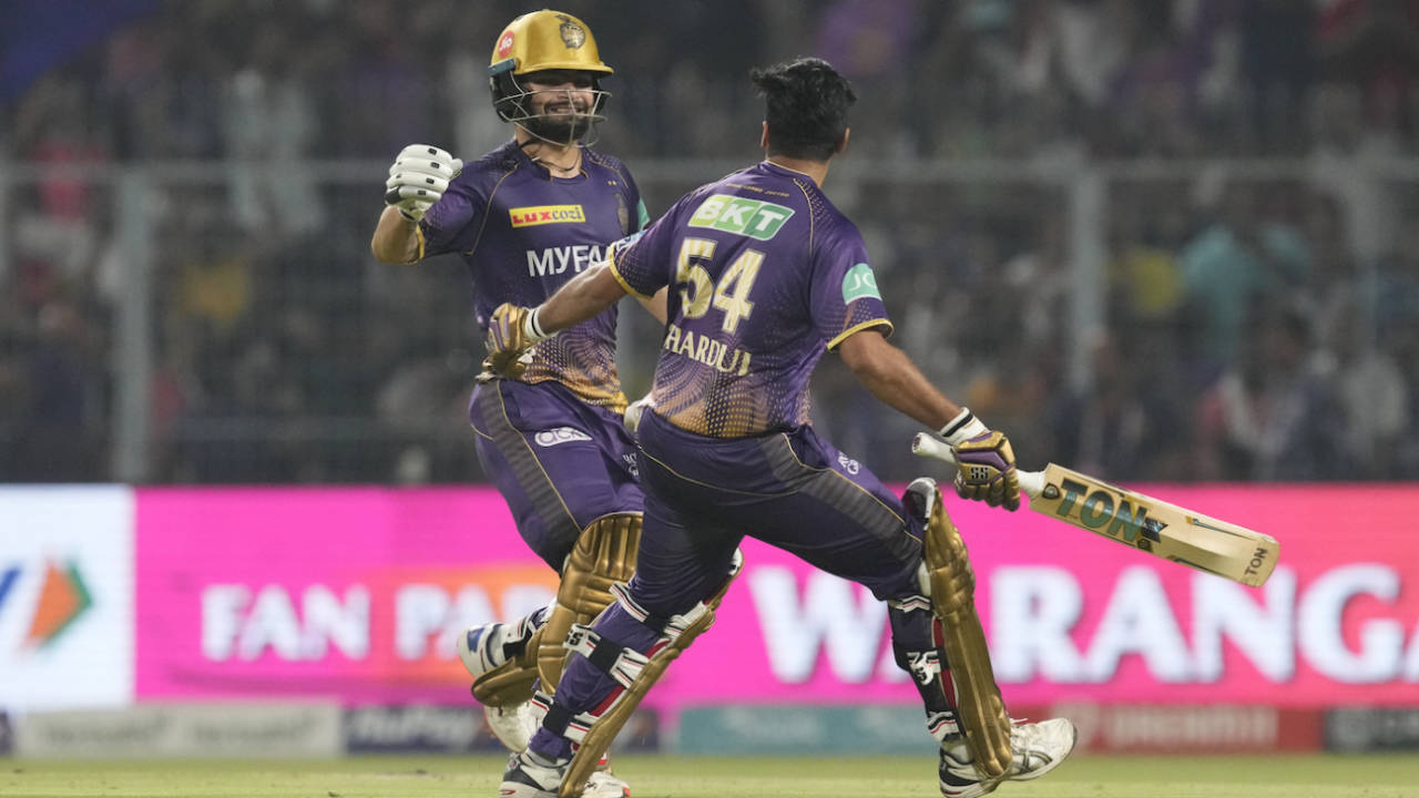 Rinku Singh and Shardul Thakur celebrate a thrilling win, Kolkata Knight Riders vs Punjab Kings, IPL 2023, Kolkata, May 8, 2023