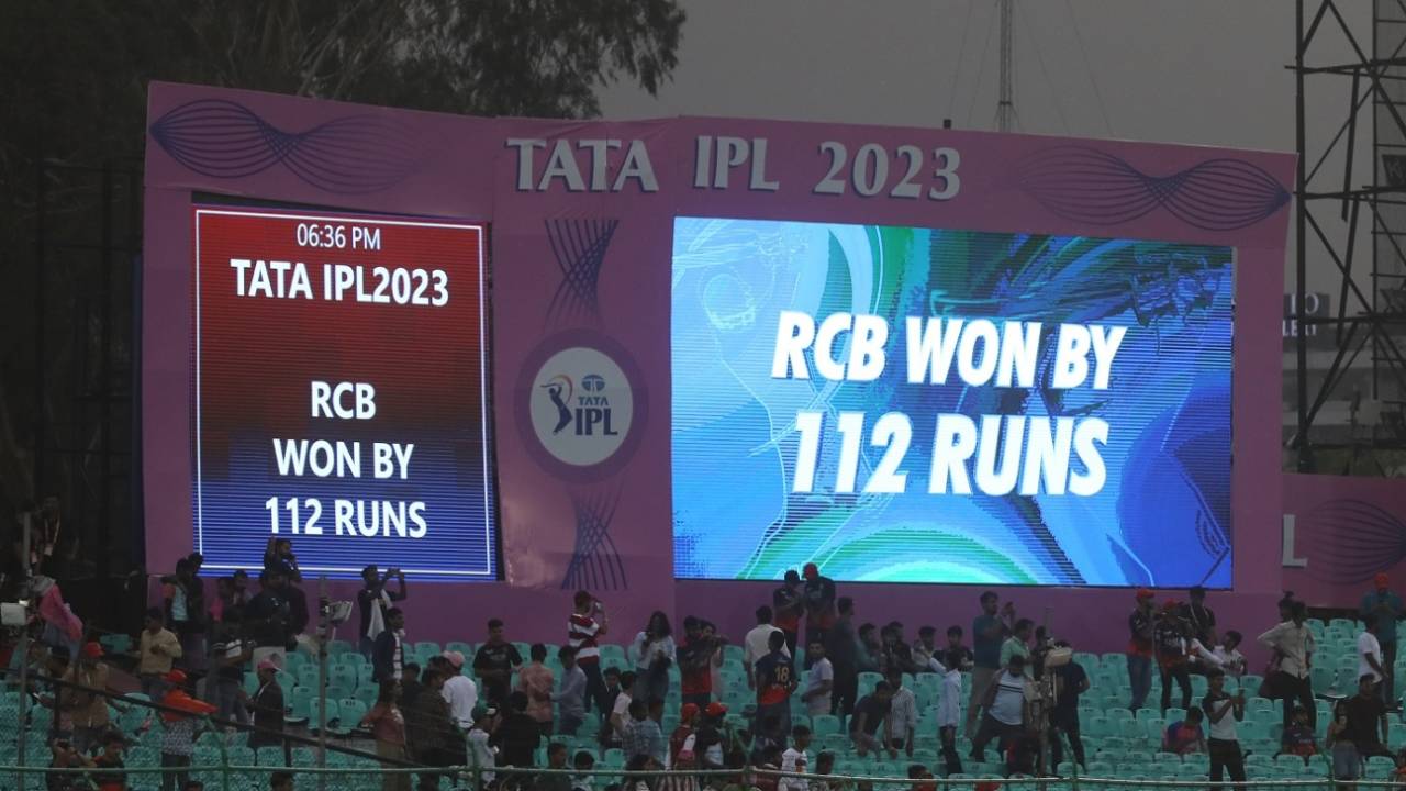 Gone in 63 balls: Rajasthan Royals went down by 112 runs, their highest margin of defeat in the IPL, Rajasthan Royals vs Royal Challengers Bangalore, IPL 2023, Jaipur, May 14, 2023