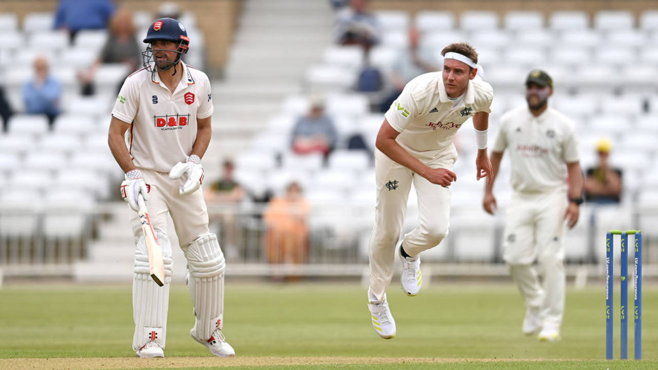 Alastair Cook looks on as Stuart Broad bowls, Nottinghamshire vs Essex, Trent Bridge, 1st day, LV= County Championship, May 18, 2023