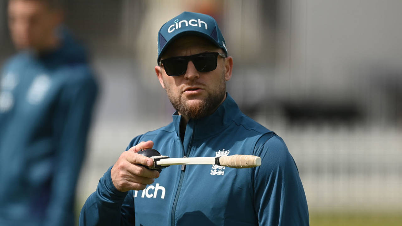 Brendon McCullum keeps an eye on training at Lord's, England vs Ireland, Lord's practice, May 29, 2023