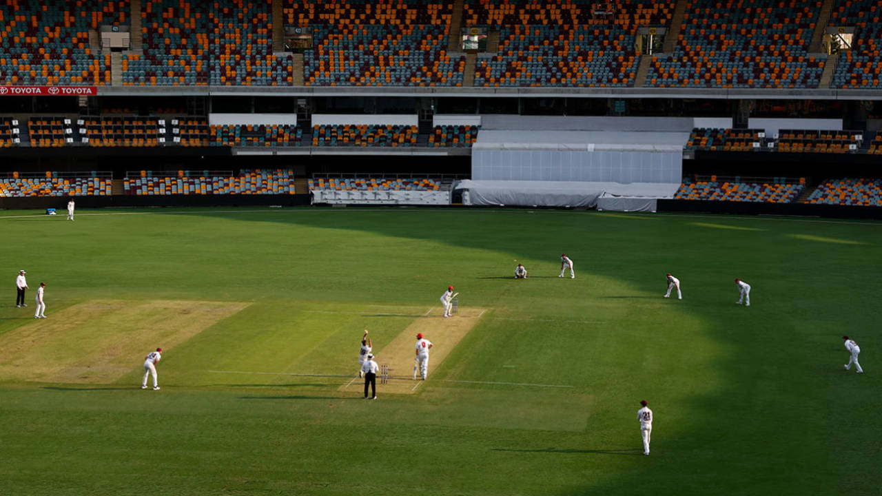 A general view of the Sheffield Shield game at the Gabba, Queensland vs South Australia, Sheffield Shield, Gabba, March 2, 2023