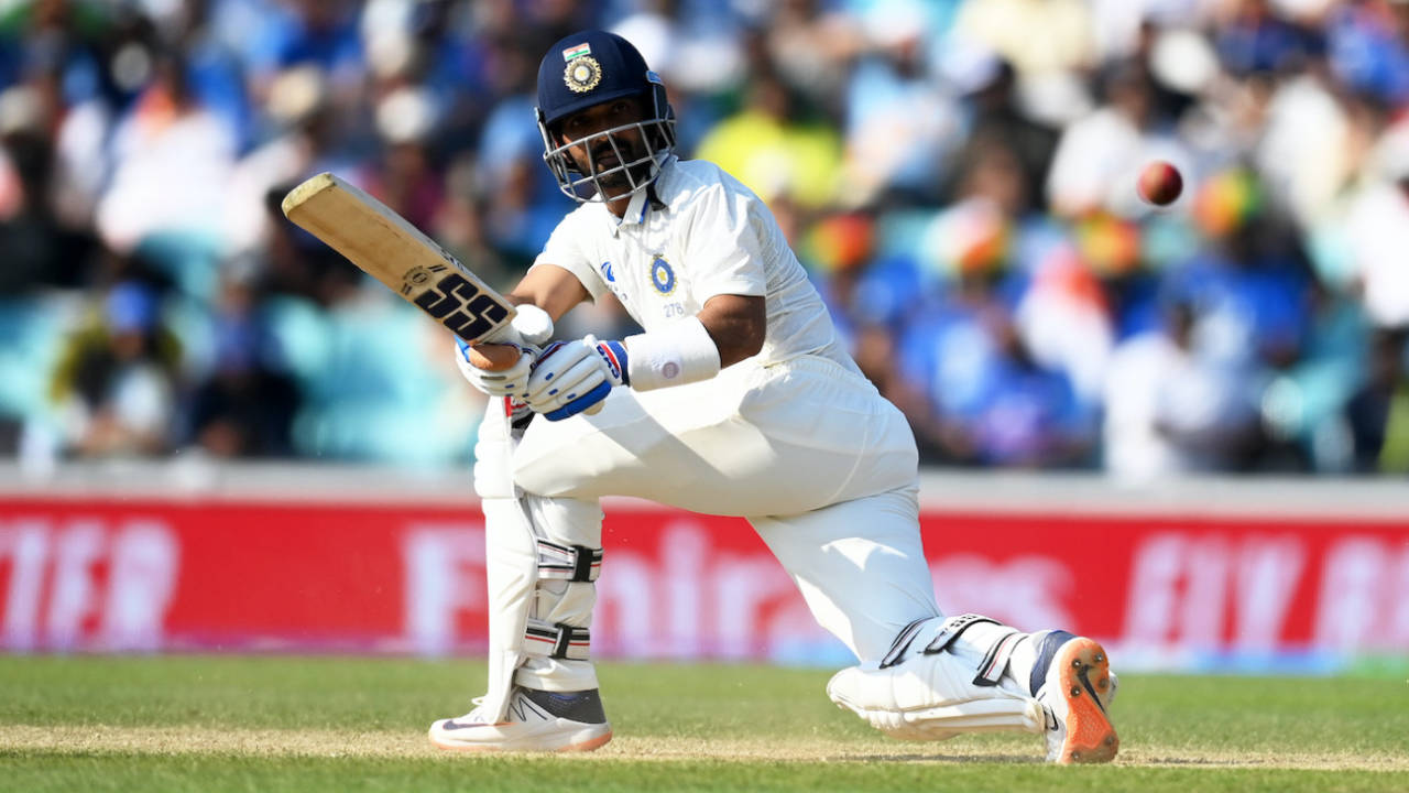 Ajinkya Rahane directs the ball with a sweep, Australia vs India, WTC final, 4th Day, The Oval, London, June 10, 2023