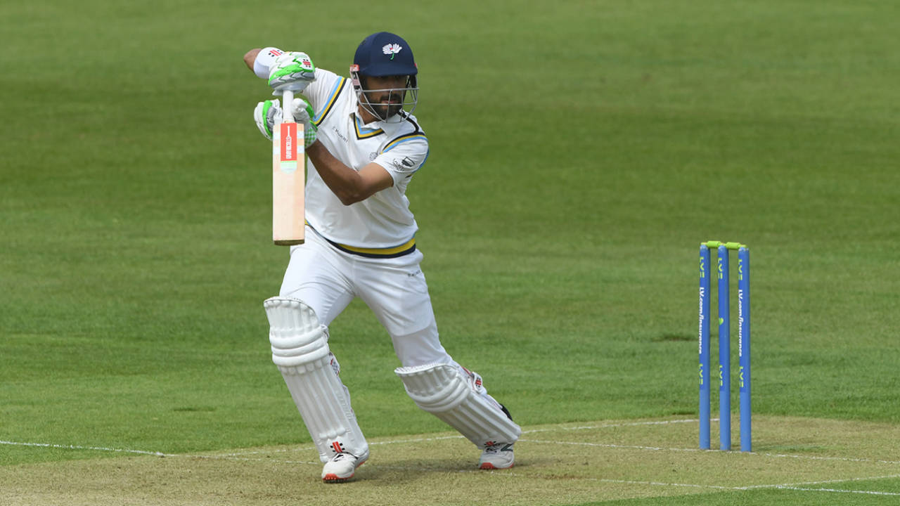 Shan Masood works one to the off side&nbsp;&nbsp;&bull;&nbsp;&nbsp;Getty Images
