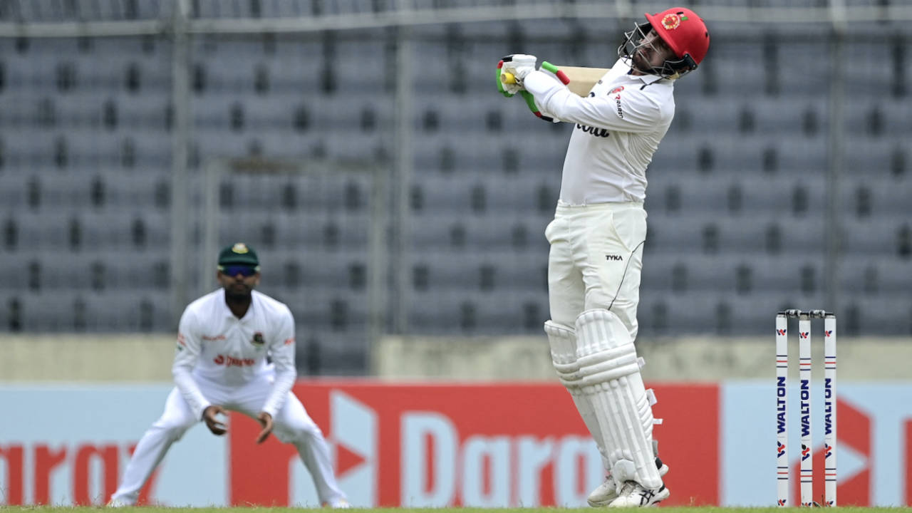 Nasir Jamal sways away to let the ball go, Bangladesh vs Afghanistan, Only Test, Mirpur, 2nd day, June 15, 2023