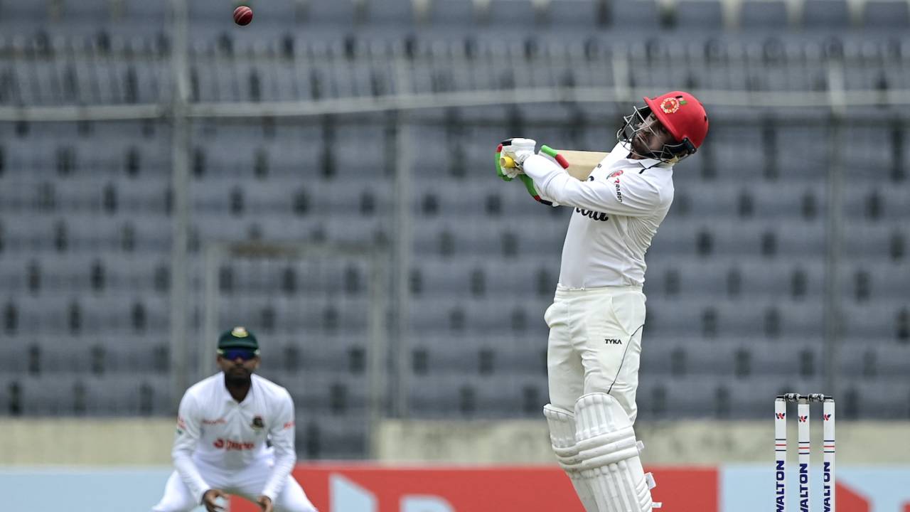 Nasir Jamal sways away to let the ball go, Bangladesh vs Afghanistan, Only Test, Mirpur, 2nd day, June 15, 2023
