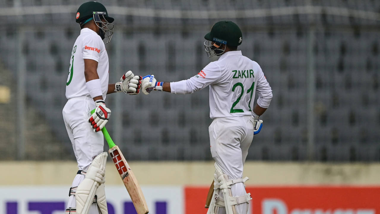 Najmul Hossain Shanto and Zakir Hasan's stand went past 100 in the final session, Bangladesh vs Afghanistan, Only Test, Mirpur, 2nd day, June 15, 2023