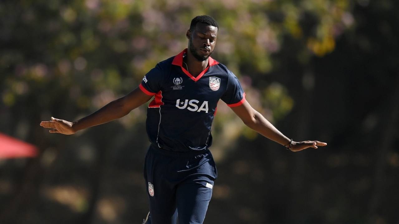 Kyle Phillip knocked over Kyle Mayers early, USA vs West Indies, World Cup Qualifiers, Harare, June 18, 2023