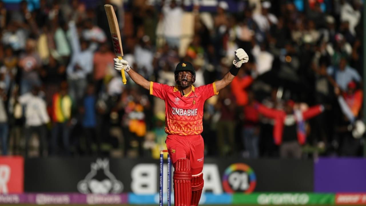 Sikandar Raza bashed Zimbabwe's fastest ODI hundred&nbsp;&nbsp;&bull;&nbsp;&nbsp;ICC via Getty Images