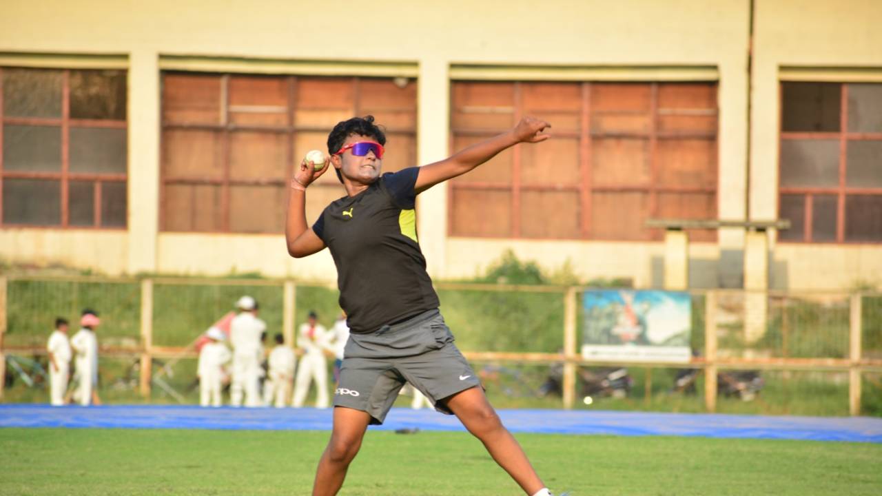 Parveen Khan during a fielding drill