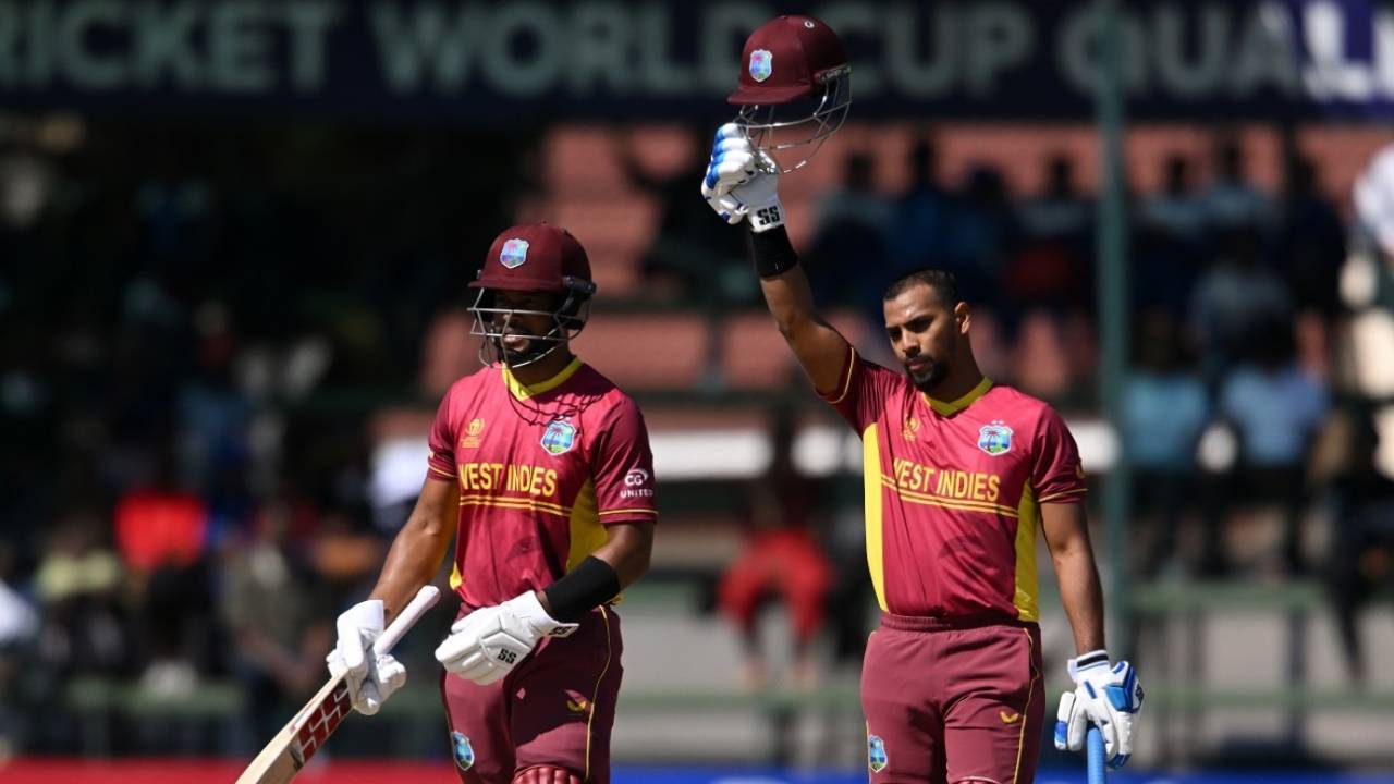 Nicholas Pooran brought up his second ODI century and his first since the 2019 ODI World Cup&nbsp;&nbsp;&bull;&nbsp;&nbsp;ICC via Getty Images