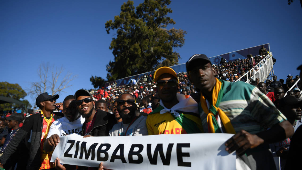 Zimbabwe fans fill the Harare Sports Club, props and all, Zimbabwe vs West Indies, World Cup Qualifier, Harare, June 24, 2023