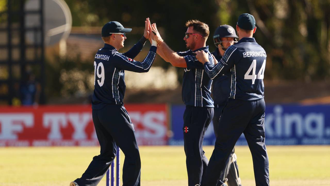 Chris Greaves was among the wickets, Oman vs Scotland, ICC Cricket World Cup Qualifier, Bulawayo, June 25, 2023