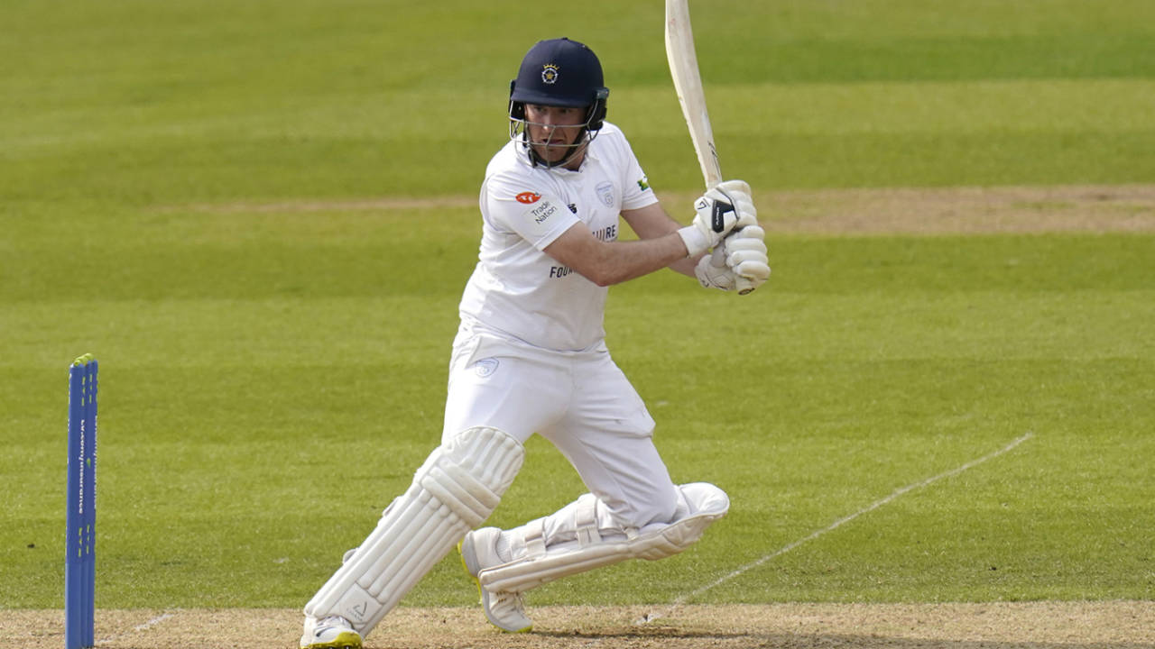 Liam Dawson steers into the off side, Hampshire vs Northamptonshire, LV= County Championship, Ageas Bowl, 1st day, May 18, 2023