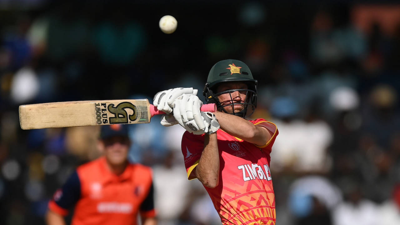 Sean Williams plays a powerful pull, , Zimbabwe vs USA, ICC World Cup Qualifier, Harare, June 20, 2023