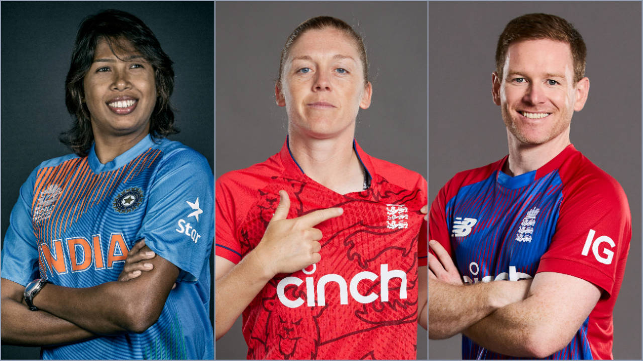 Combined pic: Jhulan Goswami, Heather Knight, Eoin Morgan