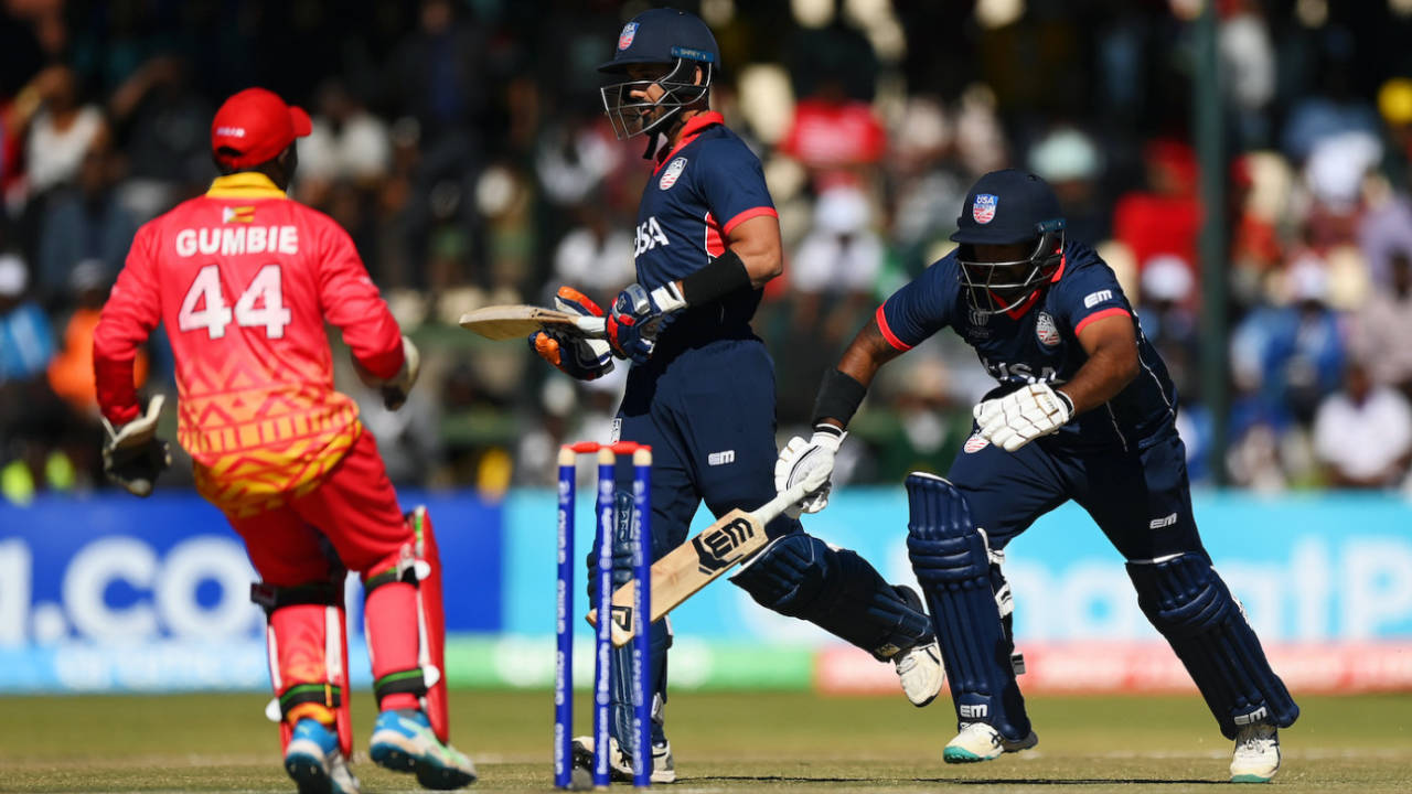 Shayan Jahangir's run out had him and Gajanand Singh at the same end, Zimbabwe vs USA, ICC World Cup Qualifier, Harare, June 26, 2023