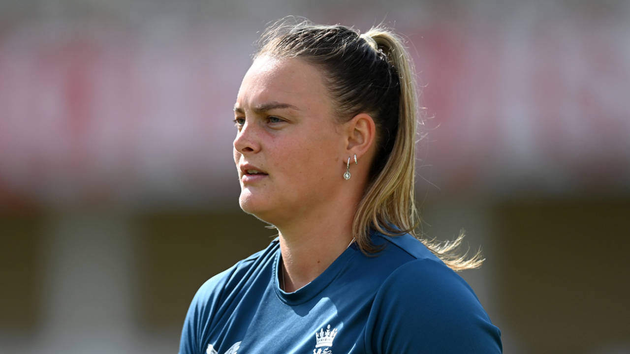 Danielle Gibson during an England nets session, Women's Ashes, Trent Bridge, June 20, 2023