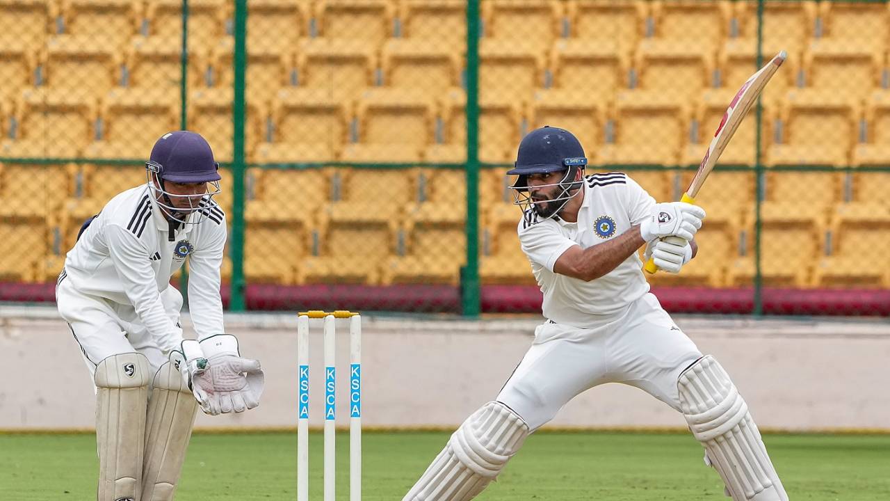 Dhruv Shorey struck 135 on the opening day, North Zone vs North East Zone, Duleep Trophy, 1st day, Bengaluru, June 28, 2023