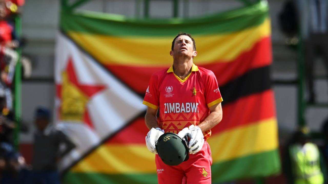 Sean Williams made his third hundred of the tournament, Oman vs Zimbabwe, Super Six, World Cup Qualifier, Bulawayo, June 29, 2023