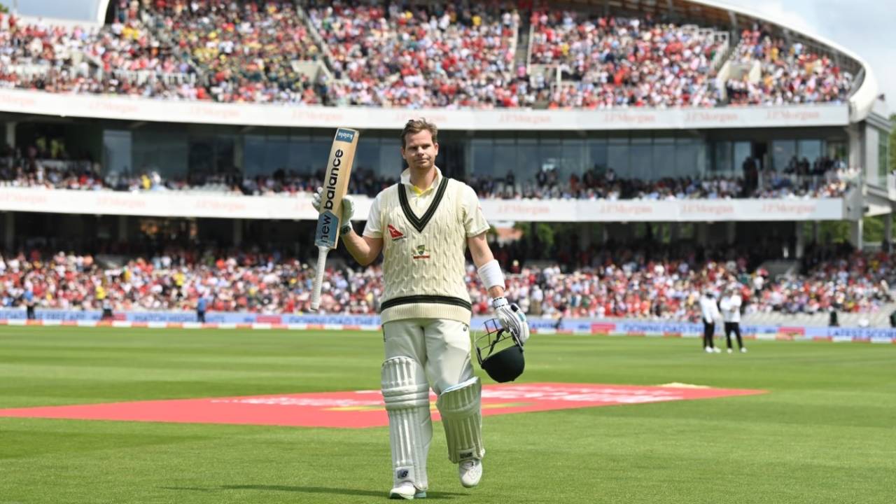 Steven Smith walks off after scoring 110, England vs Australia, 2nd Ashes Test, Lord's, 2nd day, June 29, 2023