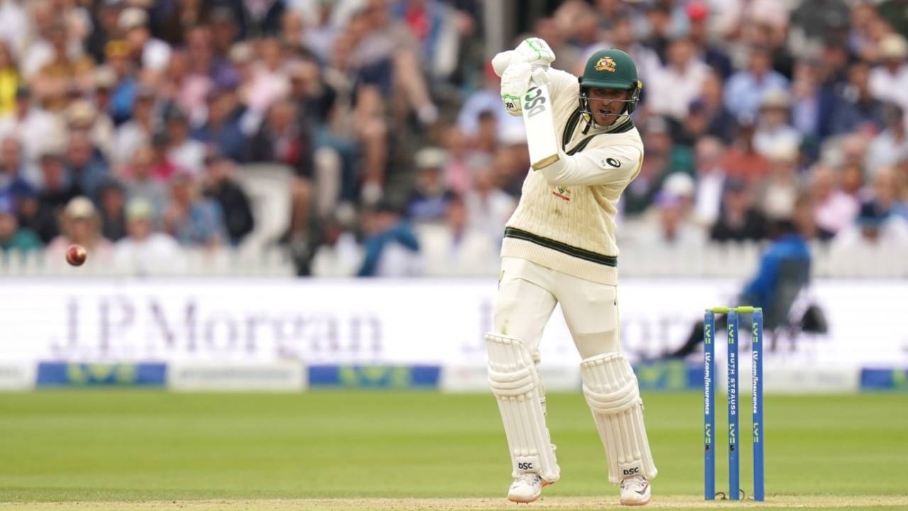 Usman Khawaja drives down the ground, England vs Australia, 2nd Ashes Test, Lord's, 3rd day, June 30, 2023