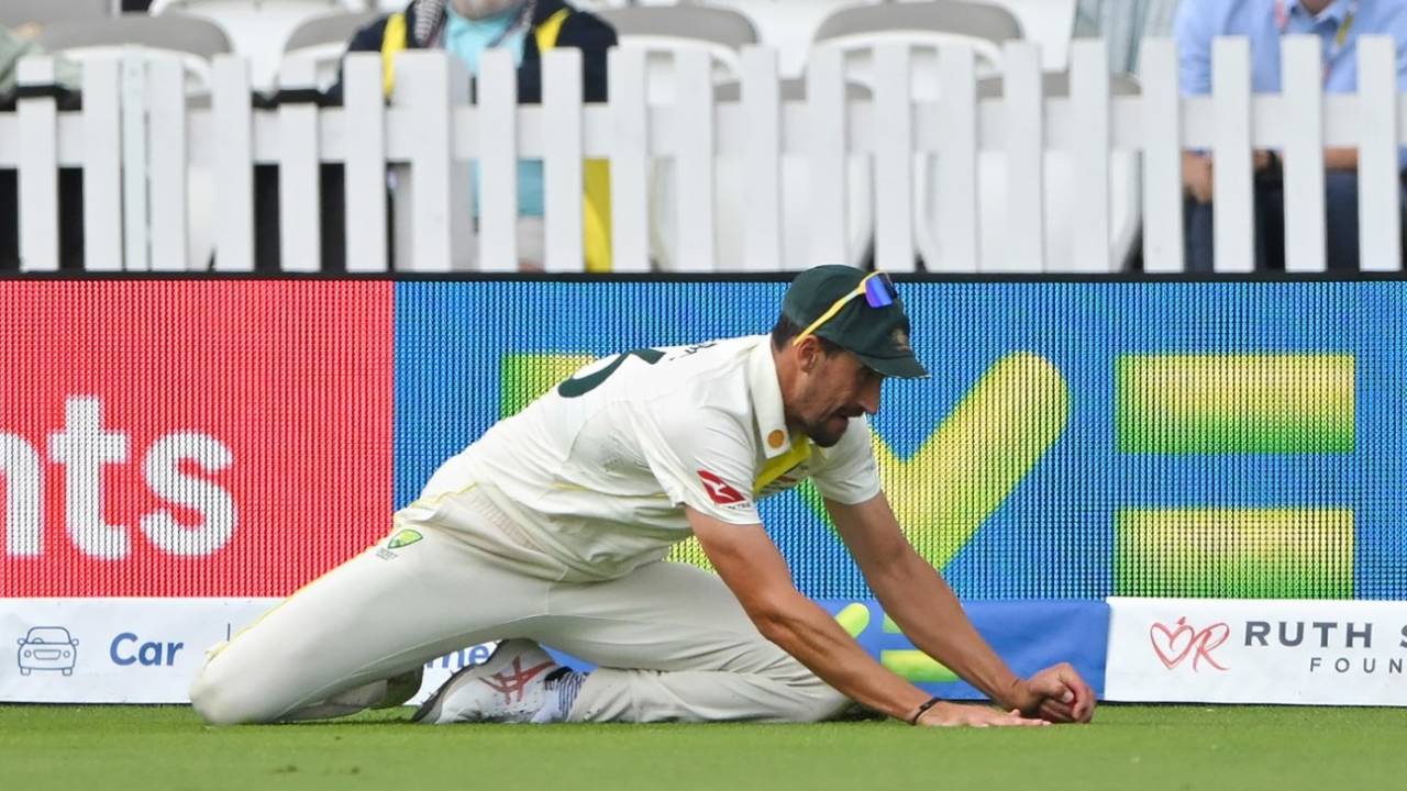 Mitchell Starc was deemed to have grounded the ball after taking a catch, England vs Australia, 2nd Ashes Test, Lord's, 4th day, July 1, 2023