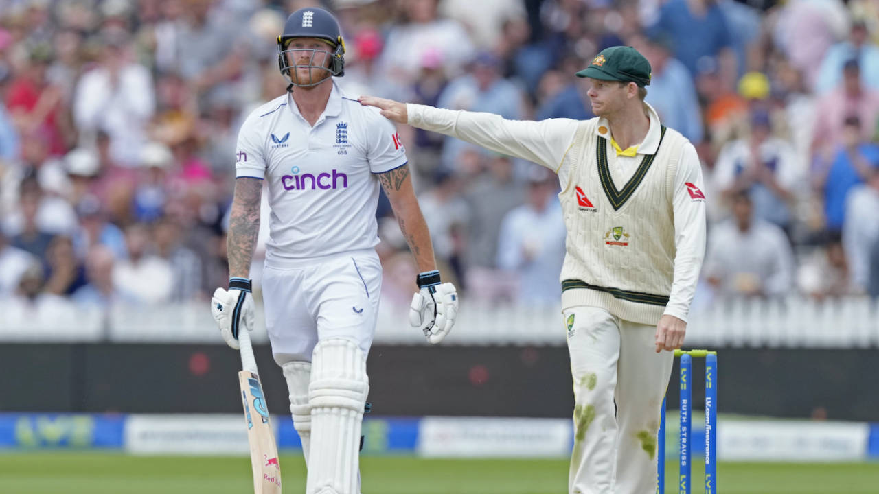 Ben Stokes' innings earned him a pat on the back from Steven Smith, England vs Australia, 2nd Ashes Test, Lord's, 5th day, July 2, 2023