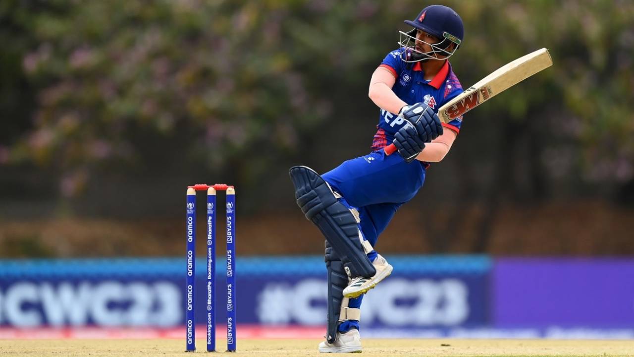 Arjun Saud made 48 for Nepal, Ireland vs Nepal, 7th place playoff, ICC ODI World Cup Qualifiers, Harare, July 4, 2023