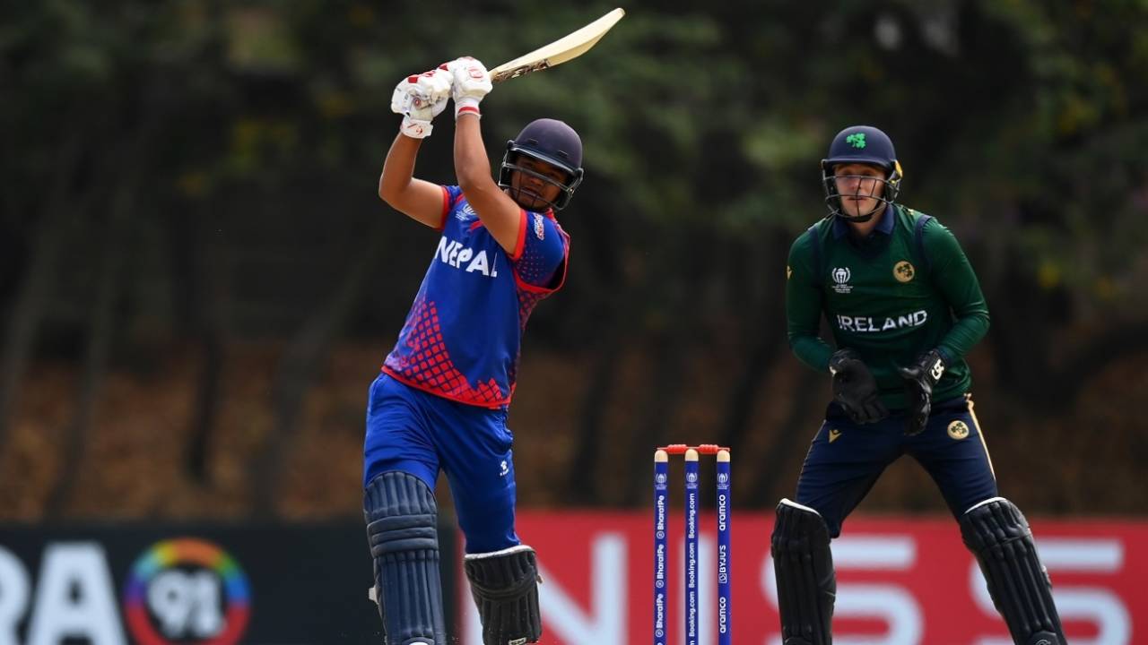 Kushal Malla scored a counterattacking 44, 7th place playoff, ICC ODI World Cup Qualifiers, Harare, July 4, 2023