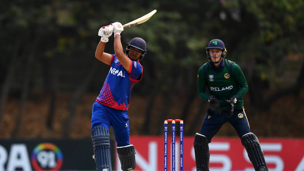 Kushal Malla scored a counterattacking 44, 7th place playoff, ICC ODI World Cup Qualifiers, Harare, July 4, 2023