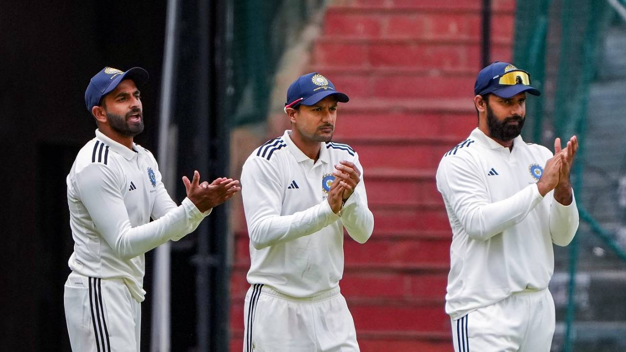 Mayank Agarwal, R Samarth and Hanuma Vihari got behind the bowlers