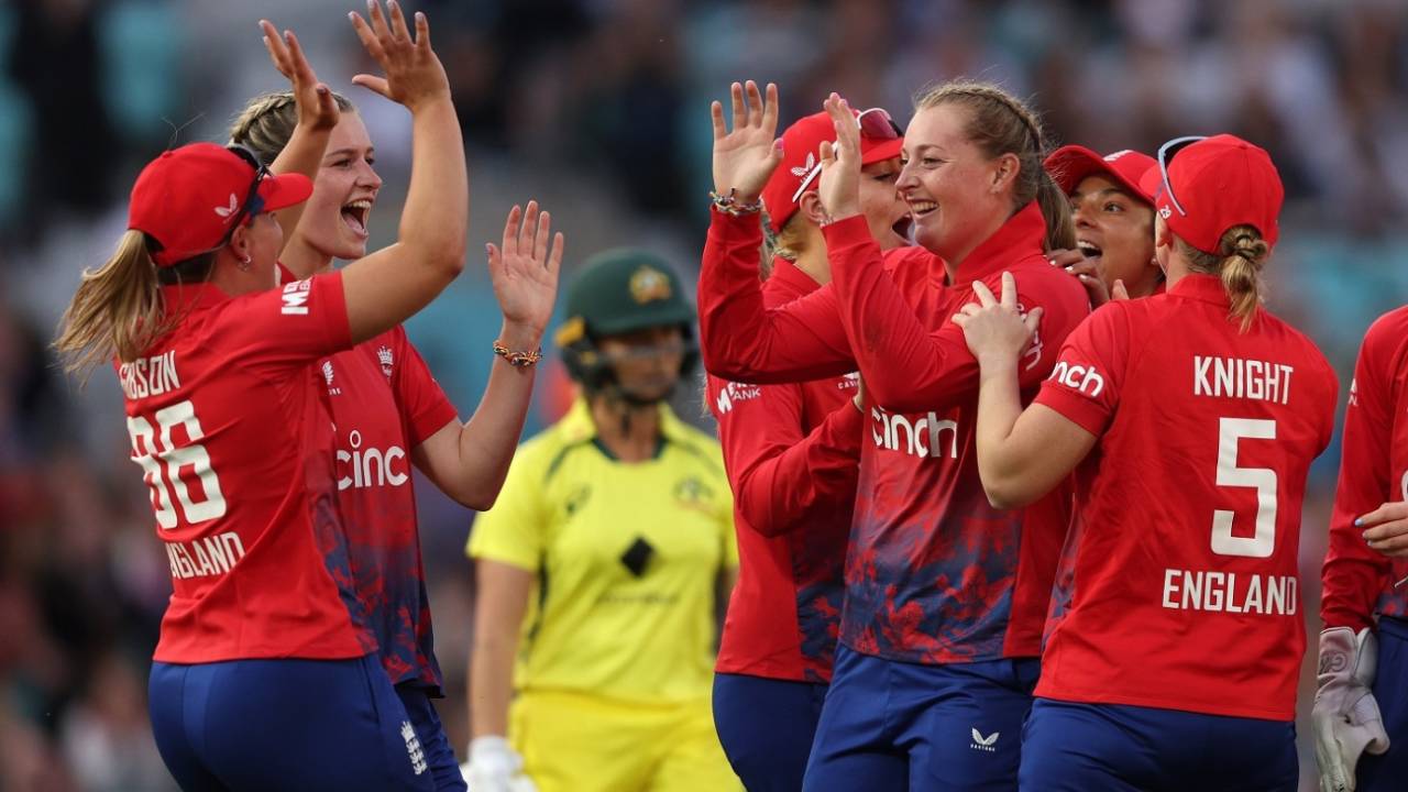 Sophie Ecclestone became only the third woman to pick up 100 T20I wickets for England&nbsp;&nbsp;&bull;&nbsp;&nbsp;Getty Images
