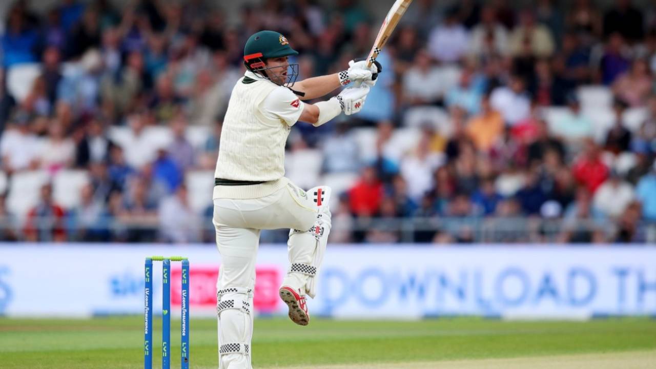 Travis Head pulls behind square, England vs Australia, 3rd Test, 3rd day, Headingley, July 8, 2023