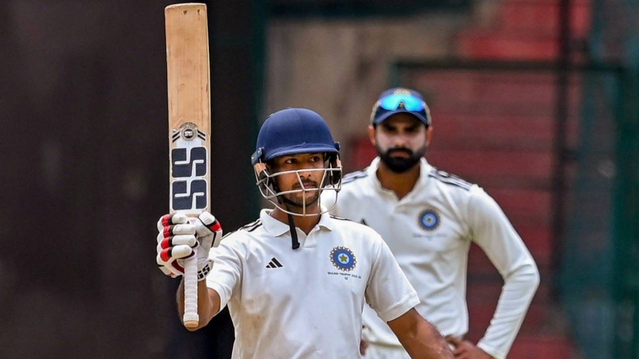 Mayank Agarwal brings up his second half-century of the match, North Zone vs South Zone, semi-final, 4th day, Duleep Trophy, Bengaluru, July 8, 2023