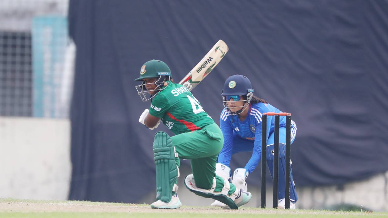 Shathi Rani made 22 on debut, Bangladesh vs India, 1st women's T20I, Dhaka, July 9, 2023