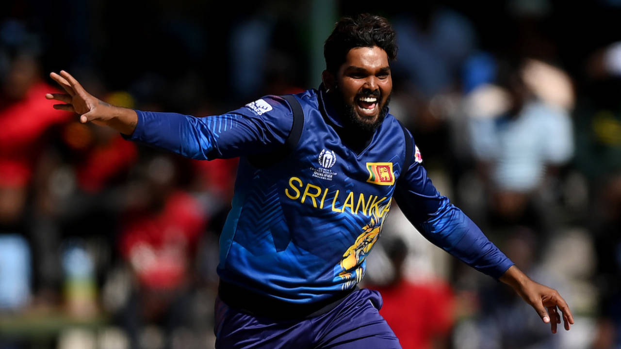Wanindu Hasaranga struck with his first delivery, Netherlands vs Sri Lanka, ODI World Cup qualifier final, Harare, July 9, 2023