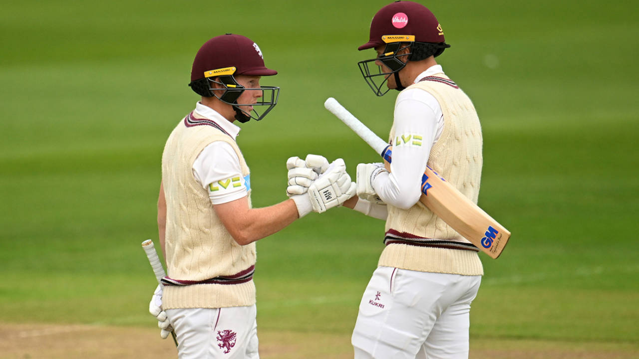 James Rew and Kasey Aldridge lifted Somerset from a sticky position&nbsp;&nbsp;&bull;&nbsp;&nbsp;Getty Images