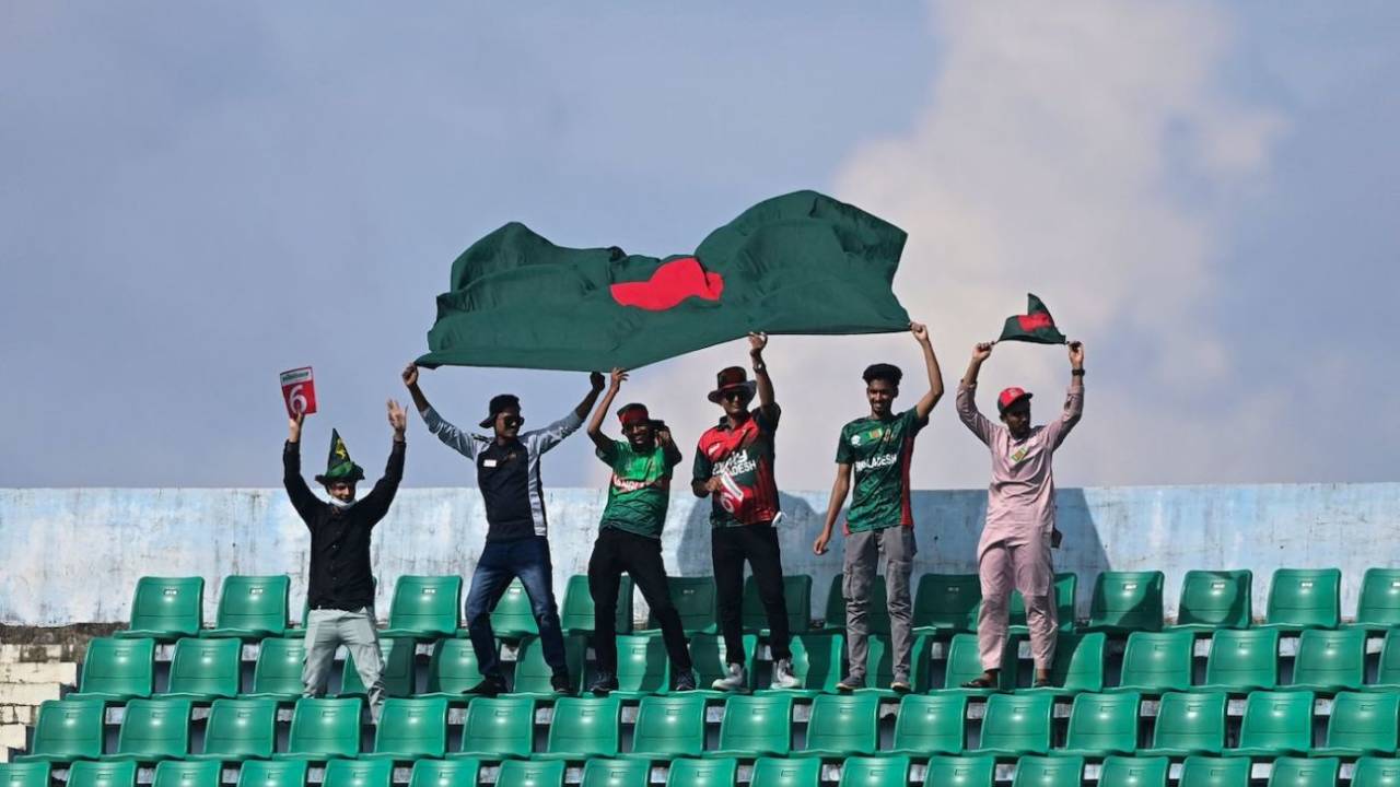Bangladesh fans didn't flock at the stadium but kept the flag flying high, Bangladesh vs Afghanistan, 3rd ODI, Chattogram, July 11, 2023