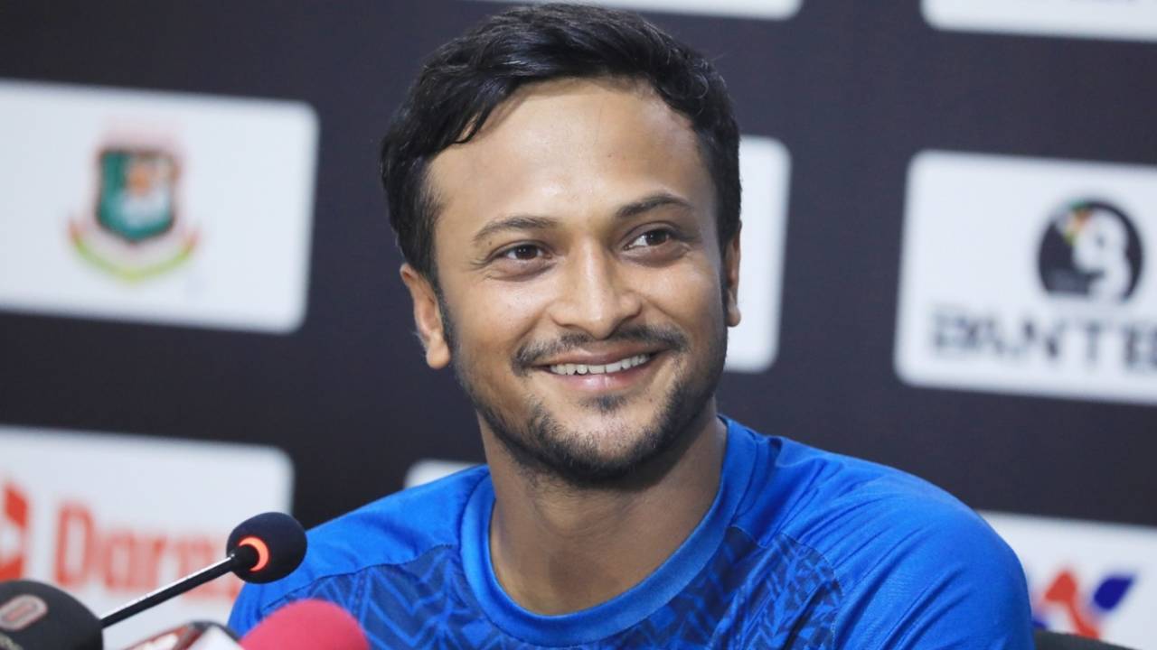 Shakib Al Hasan is all smiles for the press, Bangladesh vs Afghanistan, Sylhet, July 13, 2023
